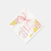 Citrus Pink Bow Lemon Baby shower Servet (Hoek)