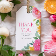 Citrus Pink Floral Baby Shower