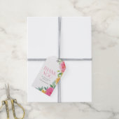 Citrus Pink Floral Baby Shower Cadeaulabel (Met Touw)