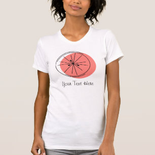 Citrus Pink Grapefruit "Jouw tekst" Dames T-shirt