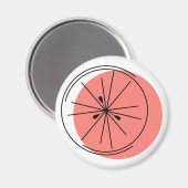Citrus Pink magnet ronde (Voorkant / Achterkant)