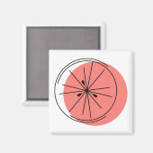 Citrus Pink magnet vierkant (Voorkant / Achterkant)