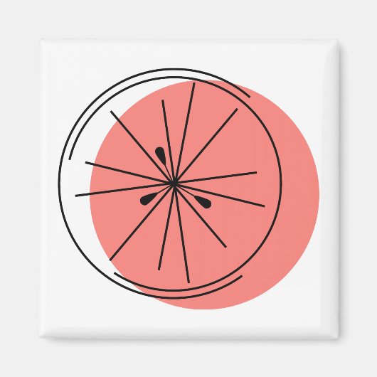 Citrus Pink magnet vierkant (Voorkant)