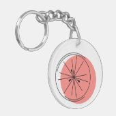 Citrus Pink Monogram, dubbelzijdig Sleutelhanger (Voorkant Links)