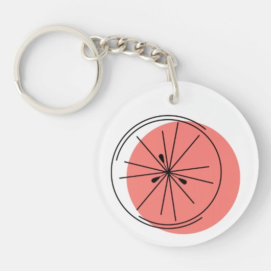Citrus Pink Monogram, dubbelzijdig Sleutelhanger (Voorkant)