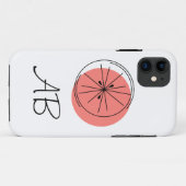 Citrus Pink Monogram iPhone case (Achterkant (horizontaal))
