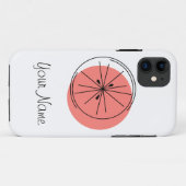 Citrus Pink 'Name' iPhone case (Achterkant (horizontaal))