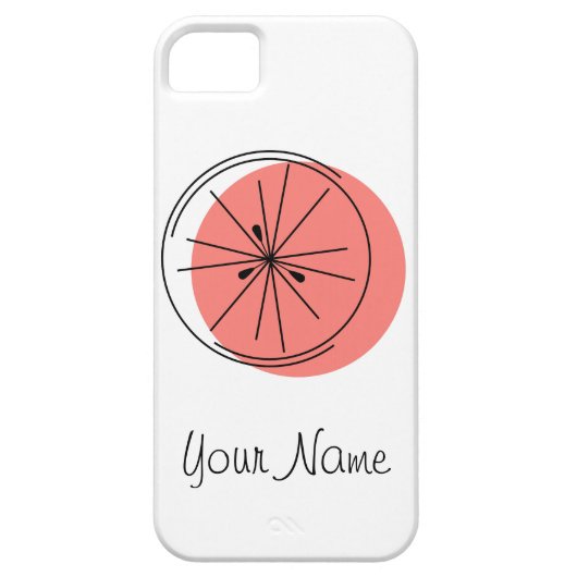 Citrus Pink 'Name' iPhone case (Achterkant)