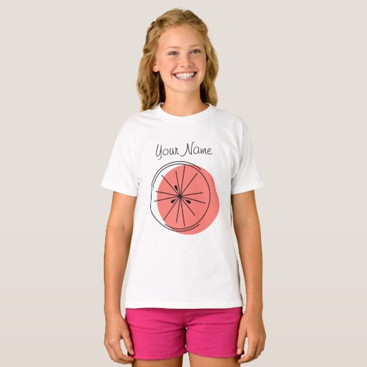 Citrus Pink Name meiden t-shirt (Voorkant volledig)