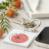 Citrus Pink sleutelhanger vierkant dubbelzijdig (Voorkant Rechts)