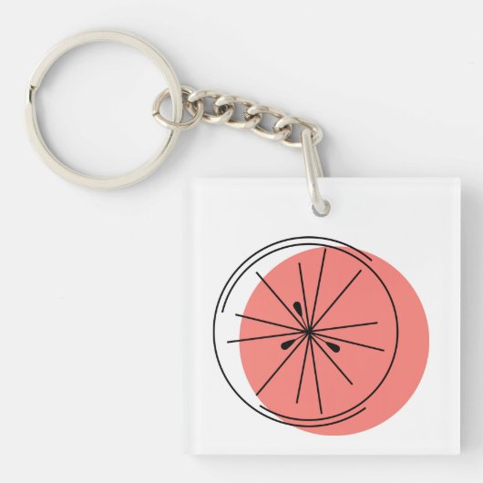 Citrus Pink sleutelhanger vierkant dubbelzijdig (Voorkant)