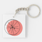 Citrus Pink sleutelhanger vierkant dubbelzijdig (Achterkant)