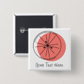Citrus Pink-tekstknop Vierkante Button 5,1 Cm (Voorkant /achterkant)