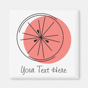 Citrus Pink Text magnet vierkant
