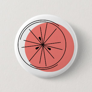 Citrus Pink-toets Ronde Button 5,7 Cm
