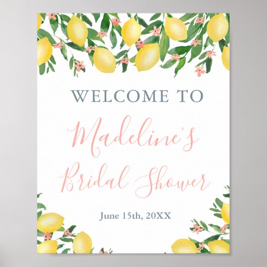 Citrus Pink Vrijgezellenfeest WelkomstPoster Poster (Voorkant)