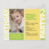 Citrus Polka Dot 2e Verjaardag Briefkaart (Voorkant)