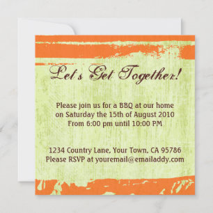 Citrus Pop Design BBQ Dinner Party Kaart