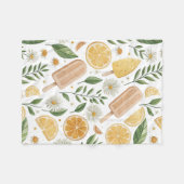 Citrus Popsicle & Bloemendeken van fleece Deken (Voorkant (Horizontaal))