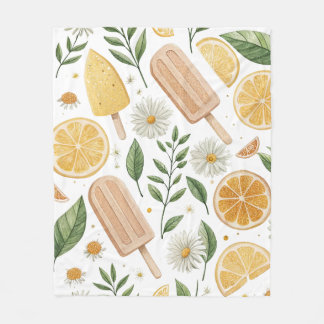 Citrus Popsicle en Bloemrijke Zomerdeken Fleece Deken