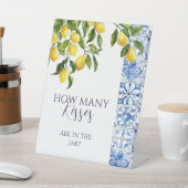 Citrus Positano Blauwe Tegels Hoeveel Kusjes Reclamebord Met Voetstuk (Insitu)