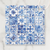 Citrus Positano Blauwe Tegels Vrijgezellenfeest Bedankjes Labels (Achterkant)