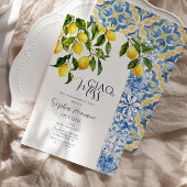 Citrus Positano Blauwe Tegels Vrijgezellenfeest Kaart