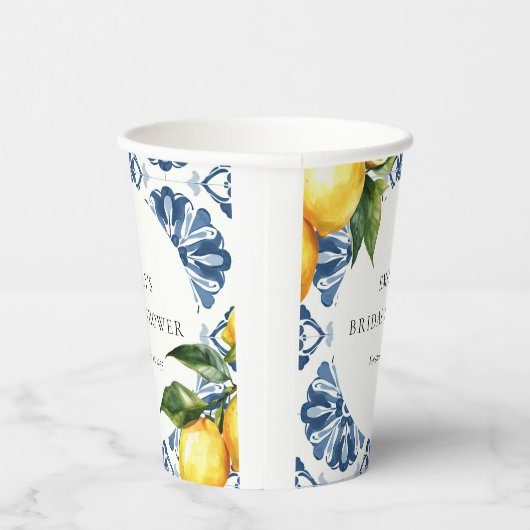 Citrus Positano Italiaans Vrijgezellenfeest Papieren Bekers (Rechts)