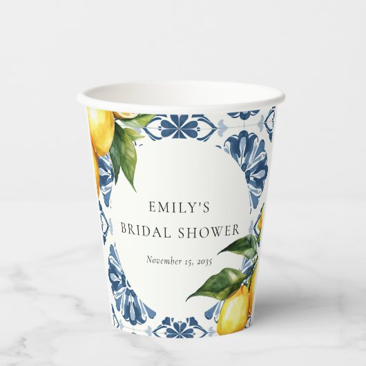 Citrus Positano Italiaans Vrijgezellenfeest Papieren Bekers (Voorkant)