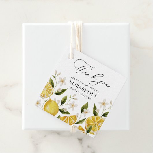Citrus Pretty Lemon Bruiloftsfeest Bedankjes Labels (In situ)
