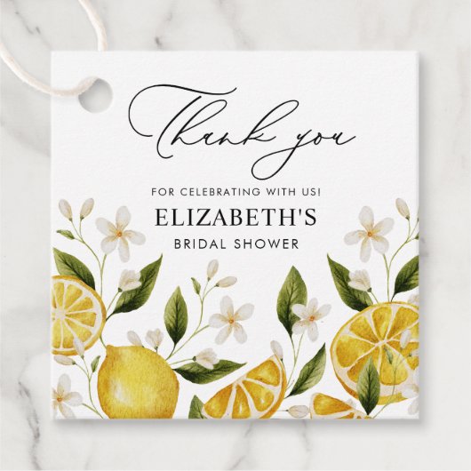 Citrus Pretty Lemon Bruiloftsfeest Bedankjes Labels (Voorkant)