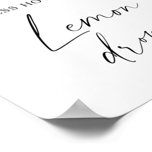 Citrus - raad eens hoeveel citroendruppels er zijn poster (Hoek)