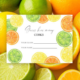 Citrus - raad hoeveel kurken bruidsspel informatiekaartje