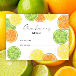 Citrus - raad hoeveel kusjes bruidsspel informatiekaartje