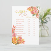 Citrus Raad Wie Bruiloftsspel Kaart (Staand voorkant)