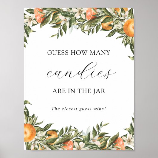 Citrus raadt hoeveel er in het Jar Shower Game zit Poster (Voorkant)