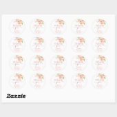 Citrus roze Baby shower Klassieke ronde Sticker (Vel)