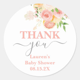 Citrus roze Baby shower Klassieke ronde Sticker