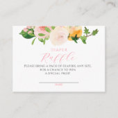 Citrus Roze Baby shower Luier Raffle Informatiekaartje (Voorkant)