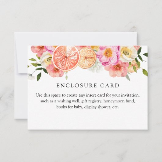 Citrus Roze Bloemen Aangepaste Envelopkaart Kaart (Voorkant)