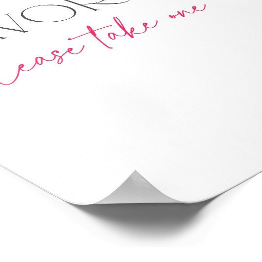 Citrus Roze Bloemen Baby shower Favors Sign Poster (Hoek)