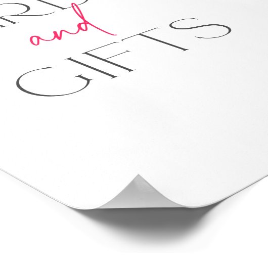 Citrus Roze Bloemen Baby shower Kaarten en Geschen Poster (Hoek)