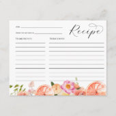 Citrus Roze Bloemen Bruidsjurk Receptkaart Informatiekaartje (Voorkant)