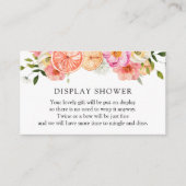 Citrus Roze Bloemen Display Douche Behuizing Kaart (Voorkant)