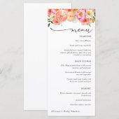 Citrus Roze Bloemen Douche Menu (Voorkant / Achterkant)