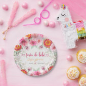 Citrus & Roze Bloemen Fiesta Spaanse Baby Shower Papieren Bordje (Feest)