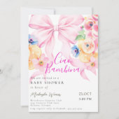 Citrus Roze Bow Coquette Citroen Baby shower Kaart (Voorkant)