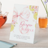 Citrus Roze Bow Luier Raffle Tafelteken Poster Reclamebord Met Voetstuk (Insitu)
