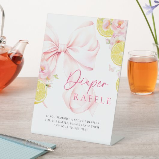 Citrus Roze Bow Luier Raffle Tafelteken Poster Reclamebord Met Voetstuk (Insitu)