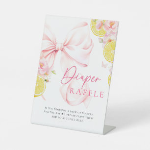 Citrus Roze Bow Luier Raffle Tafelteken Poster Reclamebord Met Voetstuk